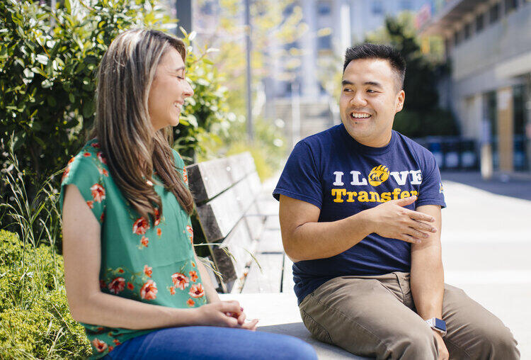 academic transfer counselor talking with UC Berkeley student